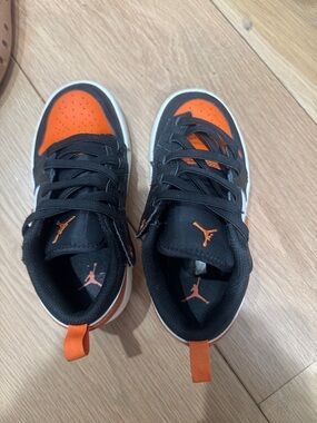 Nike Kids Black and Orange High-Top Sneakers